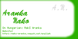 aranka mako business card